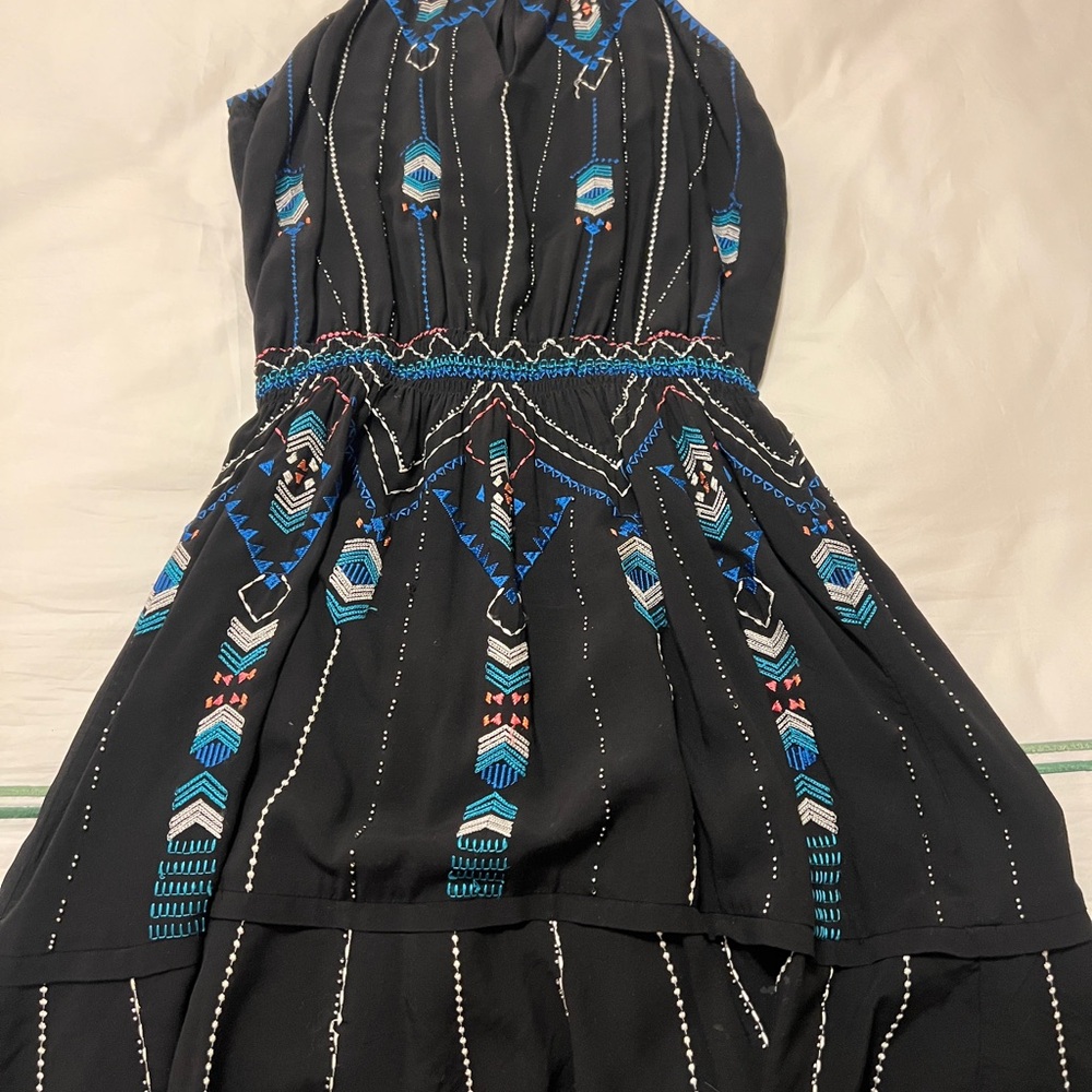 Parker Black Dress with Pink Accent